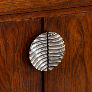 Silver Leaf Cabinet Knob Decorative Textured Metal <b>Drawer</b> <b>Pull</b> Modern Furniture Handle for Cabinet Wardrobe Dresser - Product Image 1