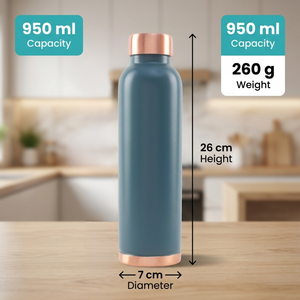 Botella de Agua Mosaic E-Comm 100% Cobre Puro Ecológica de 950 ml |   Libre de BPA, a prueba de fugas, con propiedades antioxidantes |   Hecho en India - Product Image 5