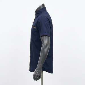 Camisa de Trabajo de Manga Corta Personalizada para Hombre, Uniforme de Poliéster con Cierre de Contraste, Ropa de Trabajo Transpirable y Moderna - Product Image 3
