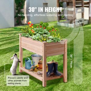 Fioriera Rialzata in Legno WPC 34 X 18 X 30 Pollici con Gambe per Giardino, Ideale per Coltivare Fiori e Verdure all'Aperto - Product Image 6