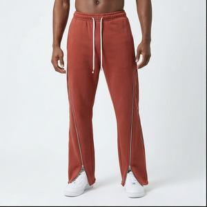 Jambe droite Joggers homme Baggy Jogging ample surdimensionné Vintage lavage à l'acide ourlet ouvert évasé droit pantalons de survêtement pantalons d'hiver - Product Image 1