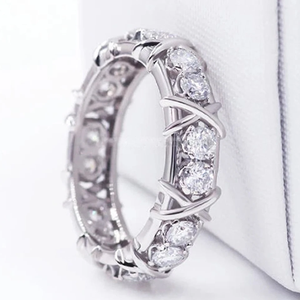 Anillo de Boda Clásico con Cruz y Circonita Cúbica de Corte Brillante, Plata de Ley 925, Regalo de Compromiso y Aniversario - Product Image 4