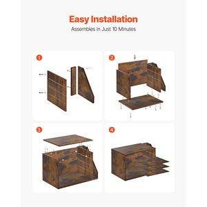 4-Compartment Wooden Mailbox Sorter Office Literature Organizer with Detachable Side Vertical <b>Storage</b> <b>File</b> Trays - Product Image 6