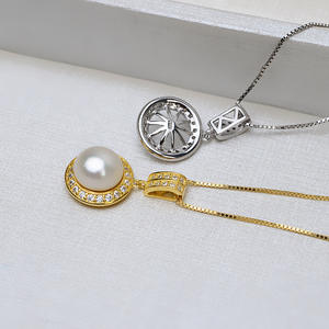 S925 Silver <b>Fine</b> <b>Jewelry</b> <b>Set</b> DIY Pearl Empty Stand Earring & Pendant Fashionable & Personalised for Women 1258 - Product Image 3