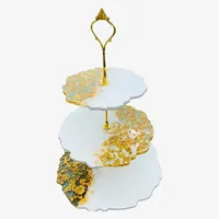 Support à gâteau de luxe en résine écologique pour mariage et fête, taille personnalisable, logo, compatible lave-vaisselle, présentoir de pâtisserie, artisanat Kiswah