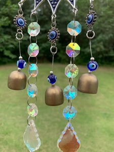 Atrapasueños de Protección Contra el Mal de Ojo para la Entrada, Decoración del Hogar, Cristal Colgante, Energía Positiva, Pieza de Arte con Reflejo de Luz de la India - Product Image 2