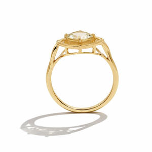 Anillo de Plata de Ley 925 con Aguamarina Amarilla, Corte Cojín, Engaste de Garras, Diseño de Cuerda, Minimalista, Chapado en Oro y Rodio - Product Image 3