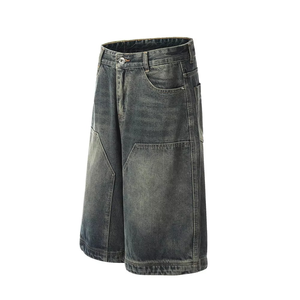 Pantalones Cortos de Mezclilla Personalizados para Hombre, Estilo Vintage, Lavados, Holgados, Fabricante Mayorista OEM - Product Image 2