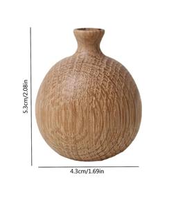 Handcrafted small wooden vase smooth natural finish compact decor accessory for desks shelves <b>bedside</b> <b>tables</b> <b>narrow</b> - Product Image 1