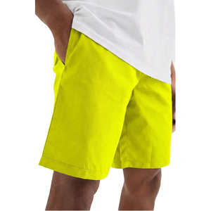 Shorts Bermuda en Coton Oxford Gris Uni pour Hommes, Taille Mi-Haute, Élastique, Respirant, Style Casual avec Poches - Product Image 5