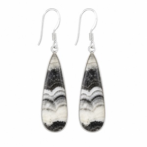 Pendientes de Aro de Plata de Ley 925 con Ágata Natural Bicolor, Hechos a Mano, con Piedras Preciosas, Joyería de Moda - Product Image 1