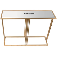 Table console de style classique pour salon, finition dorée brillante, table console de luxe pour hôtel, meubles décoratifs