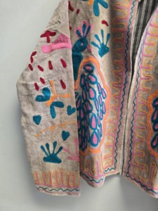 Luxury <b>Velvet</b> Suzani Embroidered Eco-Friendly Lightweight Women's Colorful Peacock Floral Bohemian Ethnic Autumn Winter <b>Jacket</b> - Product Image 3