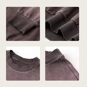 Sweat-shirt unisexe à col rond surdimensionné, couleur unie, 100% coton, molleton français, pull décontracté pour l'hiver, doux et respirant - Product Image 2