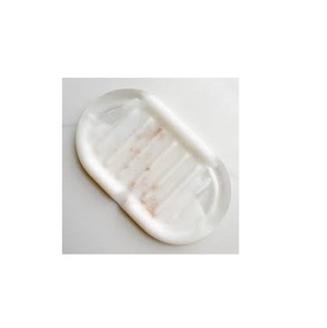 Ensemble de porte-savon rectangulaire minimaliste avec design marbré bleu et vert, plateau en résine écologique pour la salle de bain - Product Image 5