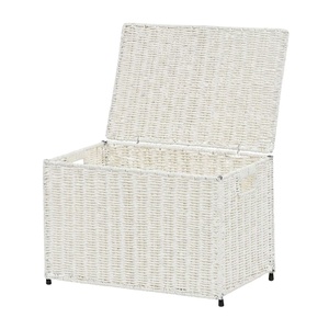 Hot Sale <b>Large</b> White <b>Wicker</b> <b>Trunk</b> Children Furniture Kids Room Storage Box with Lid Wholesale Factory Price - Product Image 1