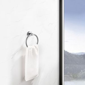 Anello Portasciugamani Moderno in Ottone Grigio Canna di Fucile, Porta Asciugamani da Bagno in Alluminio Spesso, Accessorio per Bagno [Non Disponibile per la Spedizione nei Fine Settimana] - Product Image 3