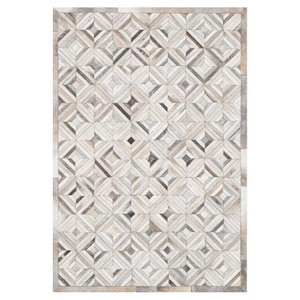 Alfombra de Cuero Vacuno Hecha a Mano, Alfombra de Piel de Vaca con Parches de Cuero, para Dormitorio y Decoración del Hogar - Product Image 1