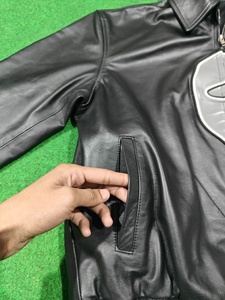 Custom Men's Embroidery Patches High Quality <b>Leather</b> Waterproof Bomber Custom Zipper Classic Street Varsity <b>Real</b> <b>Leather</b> <b>Jacket</b> - Product Image 4