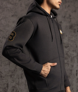 Sweat-shirt à capuche zippé personnalisé pour homme, en mélange de coton et polaire, avec poche kangourou, style streetwear, qualité OEM supérieure - Product Image 3