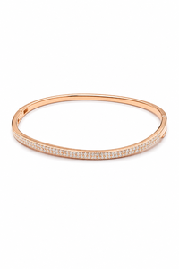 Brazalete de Moissanita en Plata de Ley 925 con Baño de Oro Rosa y Cierre de Resorte, Regalo para Mujer KLSB20511 - Product Image 3