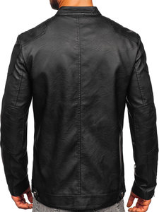 Chaqueta Bomber para Hombre con Cuello de Piel de Oveja, Chaqueta de Cuero Genuino con Cuello de Piel Extraíble - Product Image 3