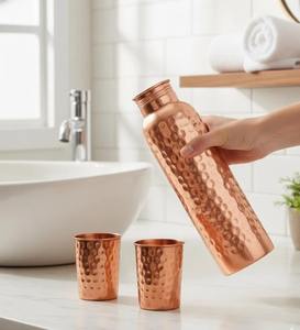 Bouteille de bière bien-être en cuivre, design classique, grande capacité, anti-fuite, cadeau d'entreprise, style de vie premium, compatible lave-vaisselle et micro-ondes - Product Image 4