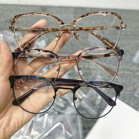 Déstockage : Monture de lunettes œil-de-chat en métal inoxydable, tendance et confortable, pour ordinateur