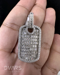 Colgante de Lujo Rectangular con Diamantes de Moissanita de Corte Brillante, Estilo Hip Hop Iced, Plata 925, Dvars Diamond DPH-08 - Product Image 1