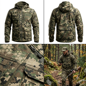 B2B Bulk Premium <b>Waterproof</b> Hunting <b>Jacket</b> Breathable Thermal <b>Camo</b> Outdoor Sportswear Shooting Apparel Summer Nylon Front Print - Product Image 6
