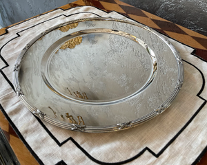 Luxury Round Shaped Silver Metal Charger <b>Plates</b> Stainless Steel <b>Decorative</b> Serving Tray Wedding Event Table Decoration <b>Plate</b> - Product Image 3
