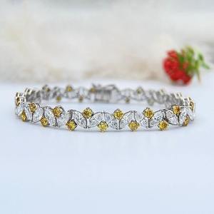RAMDUT IMPEX RD-MTB42 Trendy Silver Plated Moissanite Tennis Bracelet Marquise Cut Leaf Vine Link Sparkling Wedding <b>Gift</b> Unisex - Product Image 3