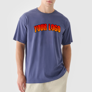 Custom <b>Blue</b> Cotton StreetWear Tshirt Oversized Drop Shoulder T-shirt <b>Mens</b> Graphic Tee Dtg Print HeavyWeight T Shirt for <b>Men</b> - Product Image 4