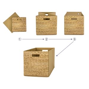 Boîtes de rangement en tissu, 12,75 x 12,75 pouces, naturelles, lot de 2 - Product Image 4