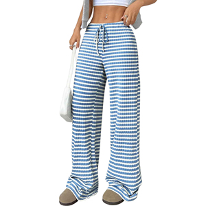 Pantalon décontracté ample pour femme, coupe droite, respirant, écologique, taille élastique mi-haute, devant plat, pour un confort tout au long de la journée, hiver - Product Image 6