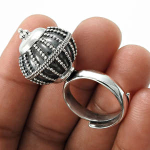 <b>Adjustable</b> Design Handmade Ball <b>Ring</b> Crafted From Solid 925 Sterling <b>Silver</b> High Quality Bohemian Jewelry For Girls And Women - Product Image 2