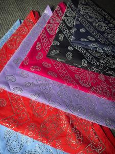 Pañuelo Bandana de Algodón con Pedrería Personalizado, Cuadrado, Estampado Floral, Suave, de Secado Rápido, Duradero, para las Cuatro Estaciones, Casual - Product Image 5