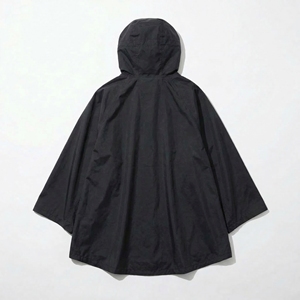 Veste poncho à capuche noire |   Manteau imperméable surdimensionné à demi-zip |   Veste coupe-vent unisexe streetwear |   Fabricant OEM personnalisé - Product Image 2