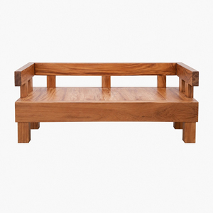 Banco de Madera Maciza de Suar con Respaldo, Diseño Rústico Moderno, Calidad Premium, Borde Natural, Asiento para Sala de Estar, Muebles para el Hogar - Product Image 2