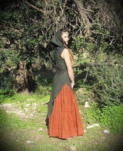 เสื้อคลุมมีฮู้ดสไตล์เอลฟ์ ผ้าฝ้ายทรงพิกซี่ ชายเสื้อแหลม สไตล์โบโฮ แฟรี่ เหมาะสำหรับงานเทศกาล เสื้อแขนยาวพลิ้วไหวสำหรับผู้หญิง - Product Image 1