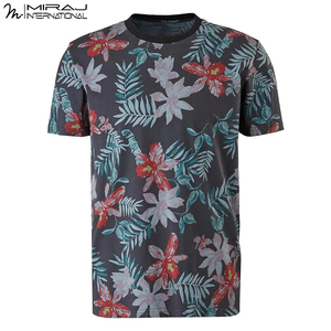 เสื้อยืดคอกลมแขนสั้นลายดอกไม้ฤดูร้อนระดับพรีเมียมสำหรับผู้ชาย ผ้าฝ้ายผสมเนื้อนุ่มระบายอากาศได้ดี เสื้อยืดสไตล์เมืองทันสมัยพิมพ์ลายแบบซับลิเมชั่น - Product Image 3