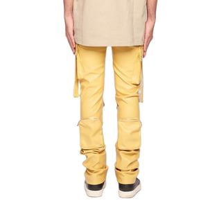 Nouvelle tenue 2026, faible MOQ, pantalon en cuir empilé pour homme, couleur unie, sur mesure, pantalon en cuir empilé pour homme en gros, prix OEM - Product Image 2