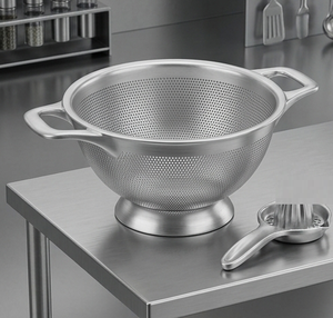 Passoire en acier inoxydable pour aliments et fruits, lavage facile, durable, style moderne, élégante pour la cuisine domestique - Product Image 1