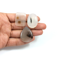 Radha Arts Cabochon d'Agate Dendritique Naturelle, Cristal de Guérison, Quartz, Pierre Précieuse en Vrac pour la Vente en Gros, Poli, pour Chakra, Spiritualité et Reiki