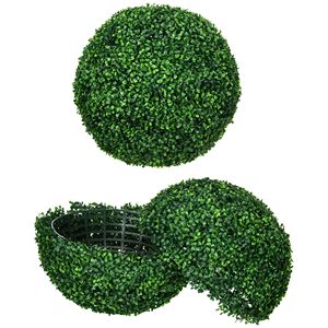 Pacco 2 19.75 \ "palla di legno di bosso alberi Topiary per interni all'aperto pianta artificiale per casa ufficio soggiorno arredamento - Product Image 1