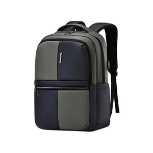 Sac à dos pour ordinateur portable moderne bicolore, résistant à l'eau, sac de voyage avec port de charge USB et bretelles rembourrées, sac d'école - Product Image 3