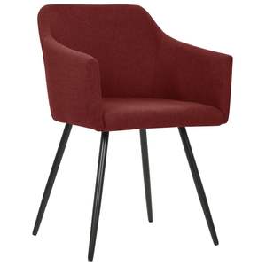 Ensemble de 2 chaises de salle à manger rouge vin en tissu 100% polyester avec structure en métal - Product Image 2