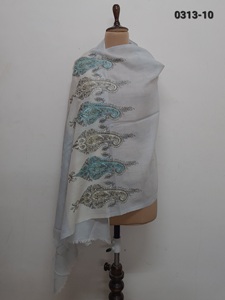100% <b>Wool</b> With Fine Embroidery <b>Shawls</b> Or Scarf - Product Image 3