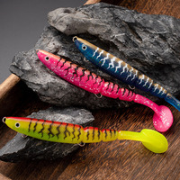 Leurre souple segmenté avec 2 billes d'acier internes, lame de spinner en forme de saule, yeux 3D, leurre scintillant en forme de shad, en plastique, pour la pêche au bar en eau douce et salée