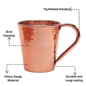 Mug à boisson en cuivre martelé, étanche, compatible lave-vaisselle et micro-ondes, pour la maison, le bureau et l'hôtel - Product Image 6